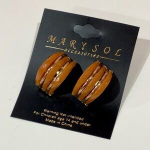 Orange and Gold Statement Earrings